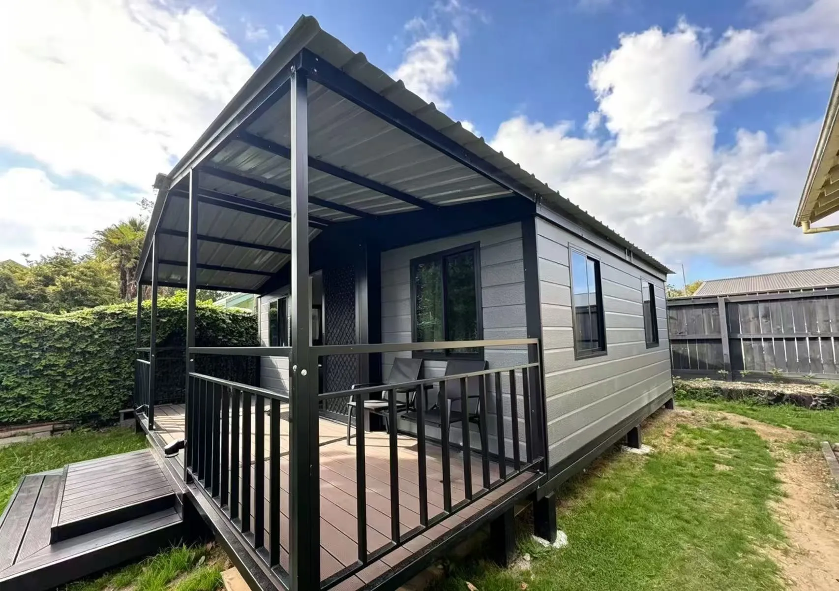 custom outdoor veranda leisure design for 40ft expandable container villa